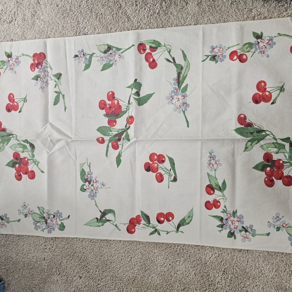 Cherry Print Tea Towel